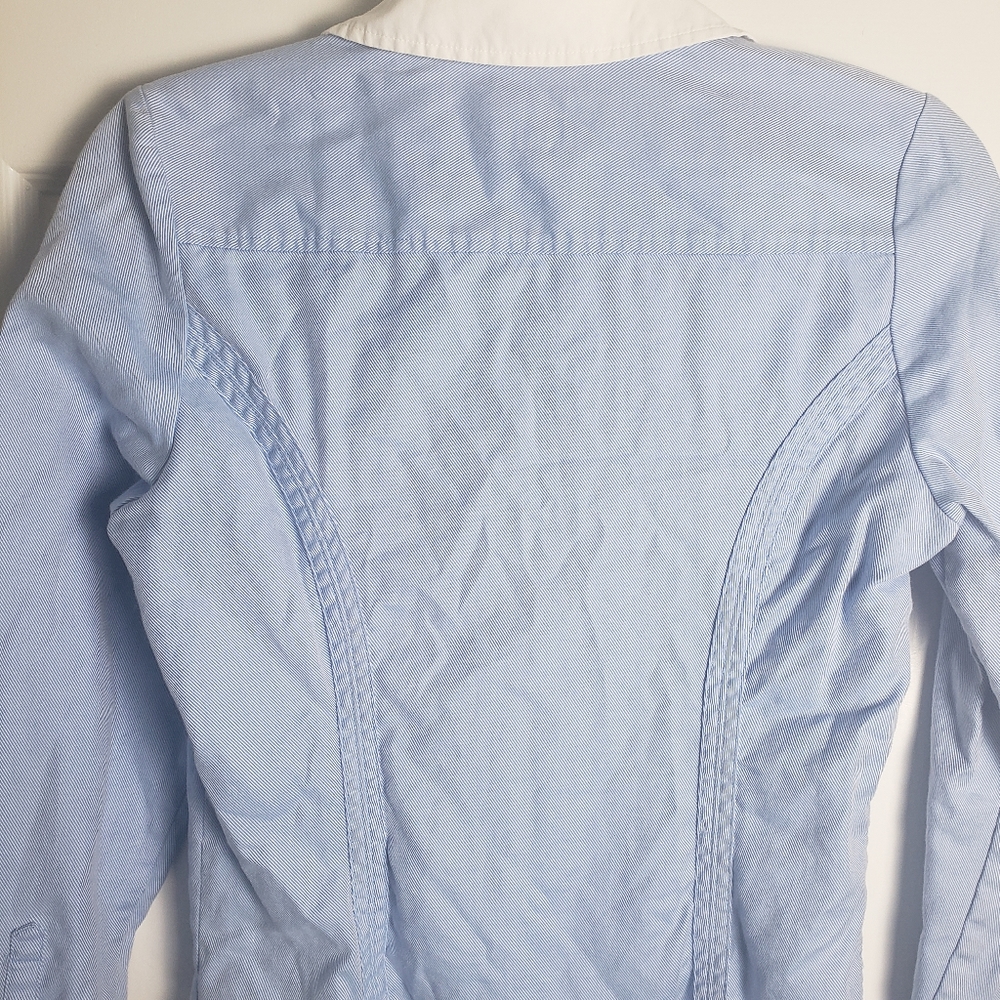 Express The Essential Shirt Blue and White Button Down - Picture 10 of 11